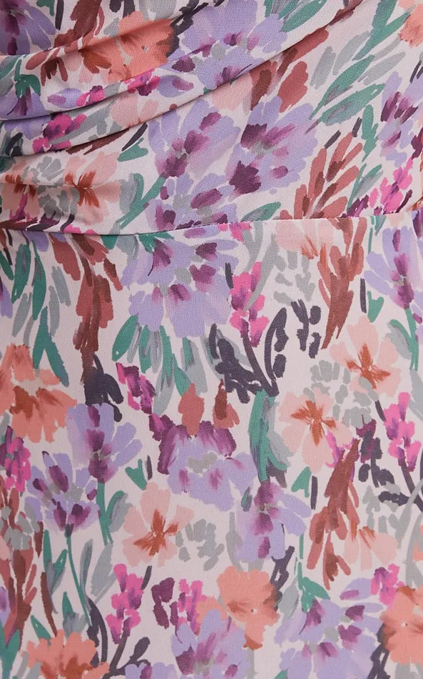Showpo Valentina Midi Dress 8211 One Shoulder Mermaid Dress In Monet Floral Women Dresses