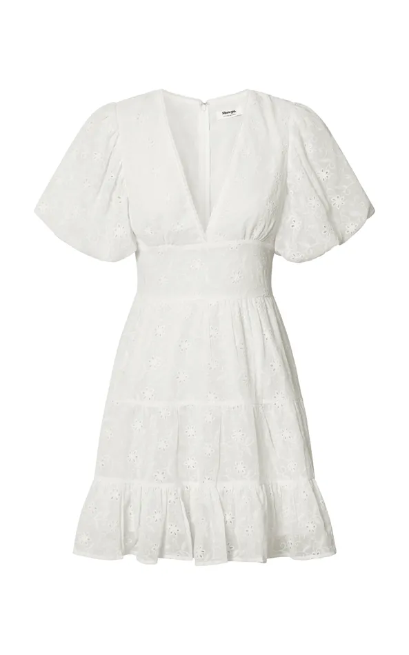 Showpo Valiery Mini Dress 8211 Overlay Sheer Detail Dress In Ivory Women Dresses