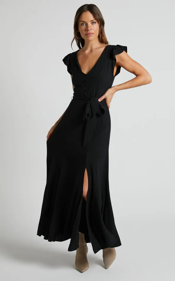 Showpo Vance Midi Dress 8211 Linen Look Open Back Dress In Black Women Dresses Showpo Vance Midi Dress 8211 Linen Look Open Back Dress In Black Women Dresses