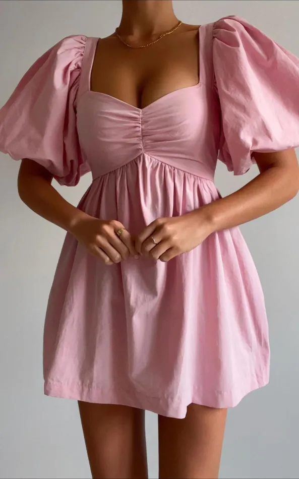 Showpo Vashti Mini Dress 8211 Puff Sleeve Sweetheart Dress In Light Pink Women Curve Clothes Showpo Vashti Mini Dress 8211 Puff Sleeve Sweetheart Dress In Light Pink Women Curve Clothes