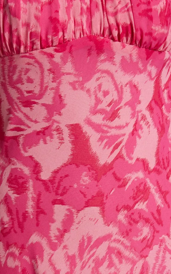 Showpo Veena Midi Dress 8211 Bustier Floral Slip Dress In Pink Floral Women Dresses