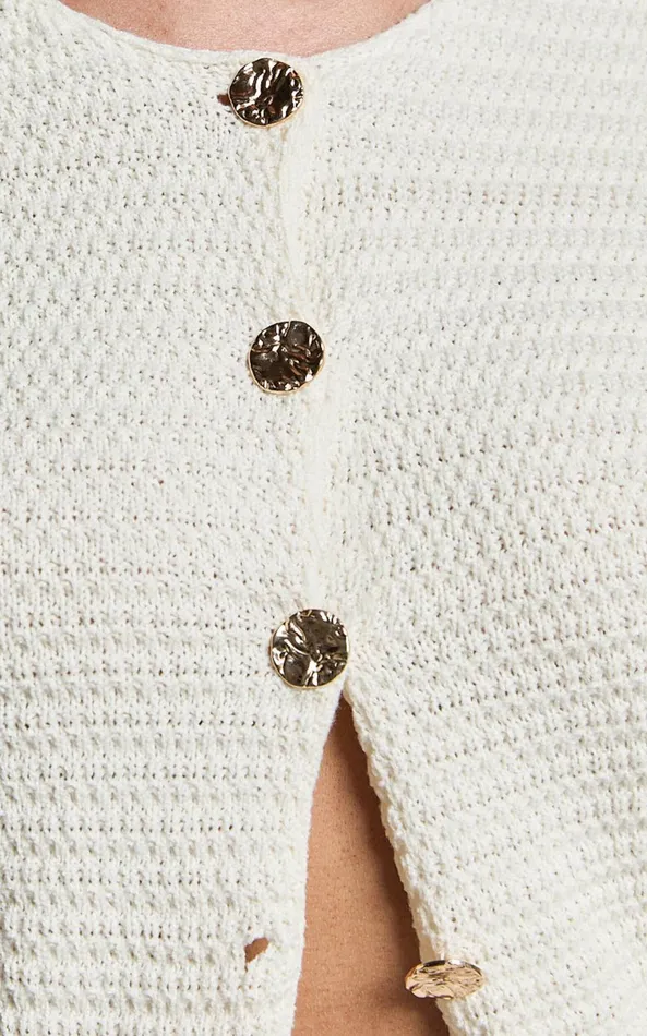 Showpo Vinny Two Piece Set 8211 Scoop Neck Cardigan And Mini Skirt Knit Set In White Women Dresses