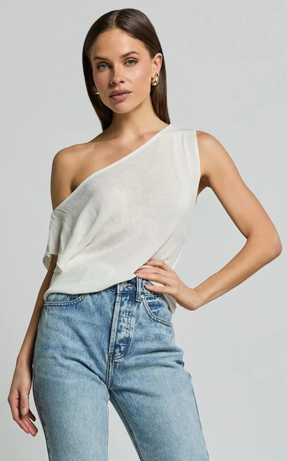 Showpo Violeta Top 8211 Off The Shoulder Relaxed Fit Knit Top In Cream Women Knitwear Showpo Violeta Top 8211 Off The Shoulder Relaxed Fit Knit Top In Cream Women Knitwear