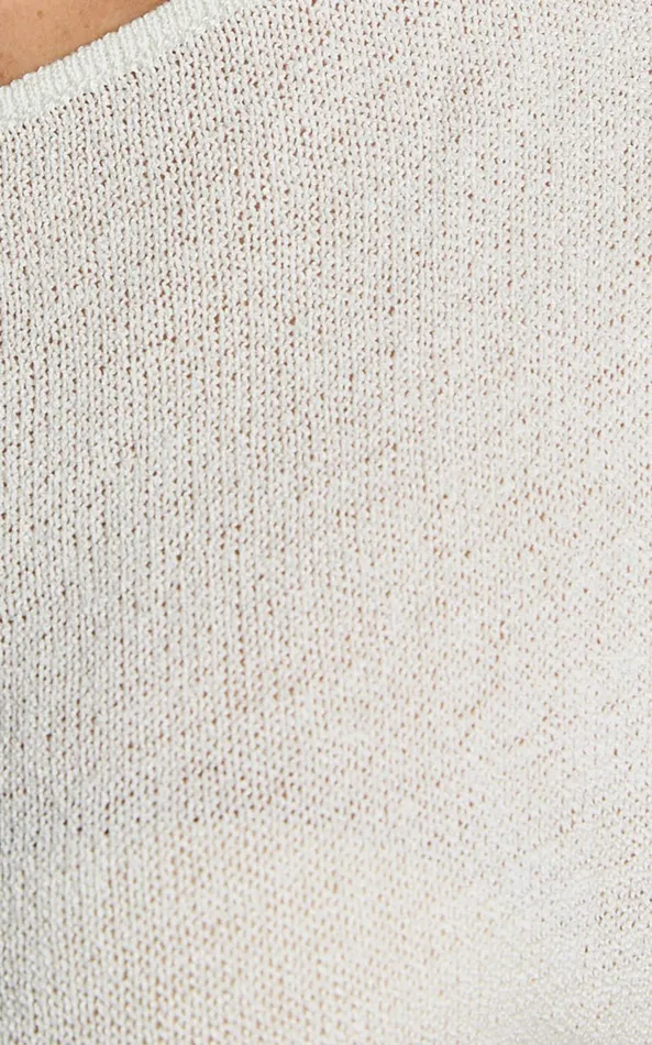 Showpo Violeta Top 8211 Off The Shoulder Relaxed Fit Knit Top In Cream Women Knitwear