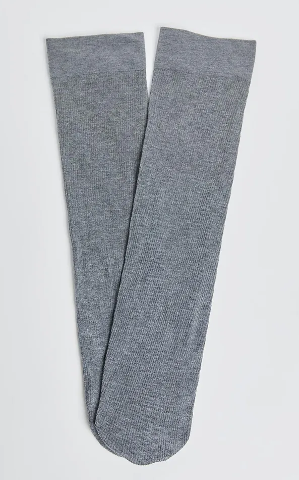 Showpo Vivi Tights 8211 Thick Knit Calf Tights In Charcoal Women Socks and Tights