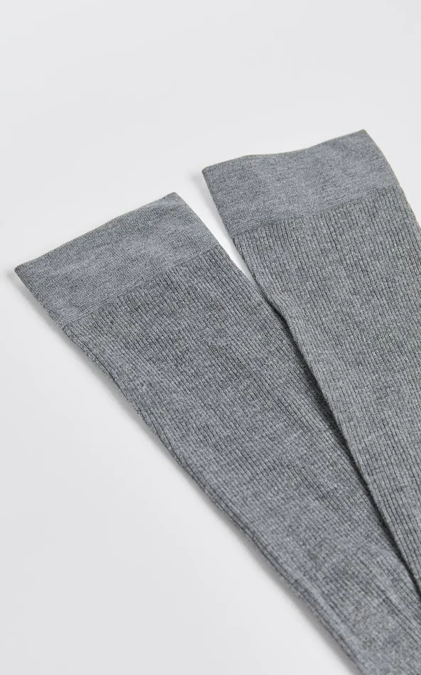Showpo Vivi Tights 8211 Thick Knit Calf Tights In Charcoal Women Socks and Tights