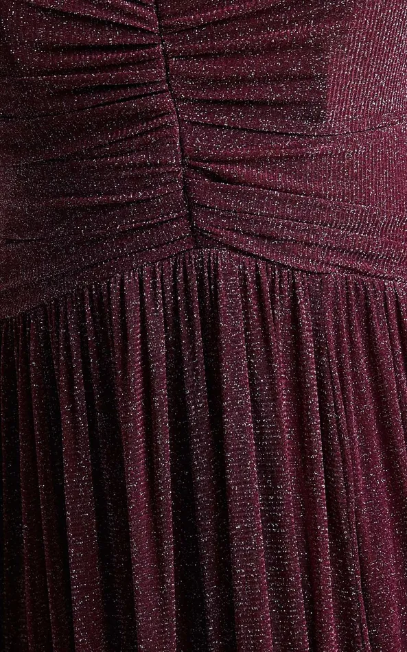 Showpo Vivienne Maxi Dress 8211 Sweetheart Ruched Bodice In Burgundy Women Dresses