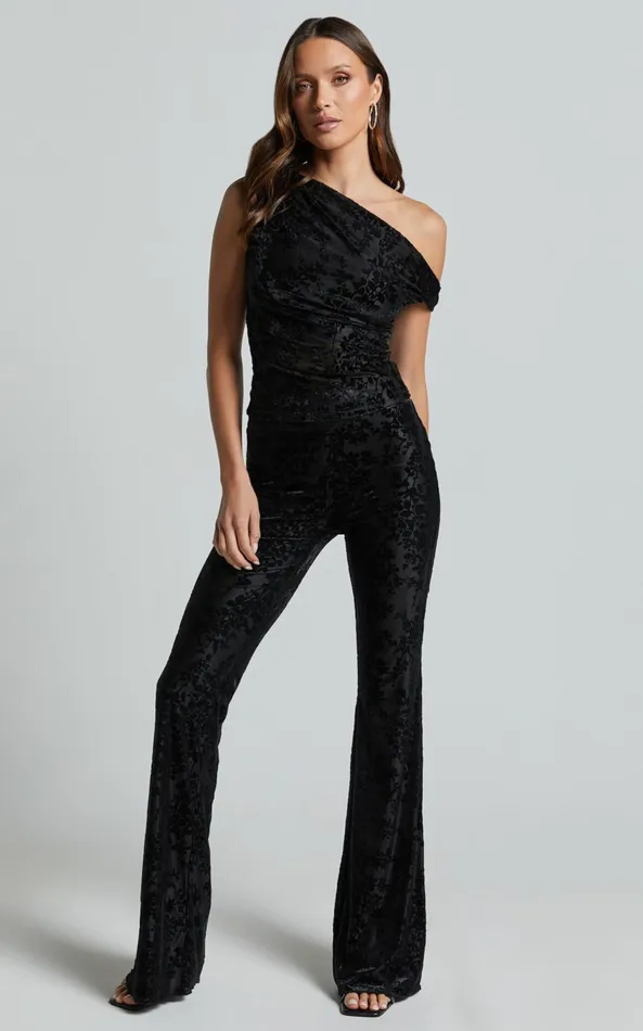 Showpo Willow Top 8211 Off Shoulder Ruched Burnout Velvet Top In Black Floral Women Tops