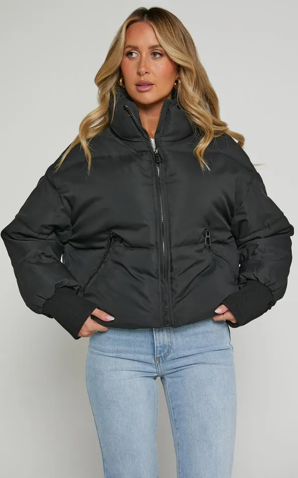 Showpo Windsor Jacket 8211 Puffer Jacket In Black Women Jackets and Coats
