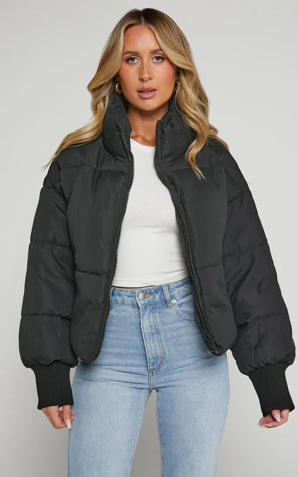 Showpo Windsor Jacket 8211 Puffer Jacket In Black Women Jackets and Coats