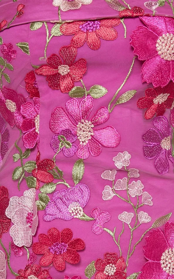 Showpo Wren Mini Dress 8211 Strapless Bodycon Garden Flowers Dress In Magenta Women Dresses