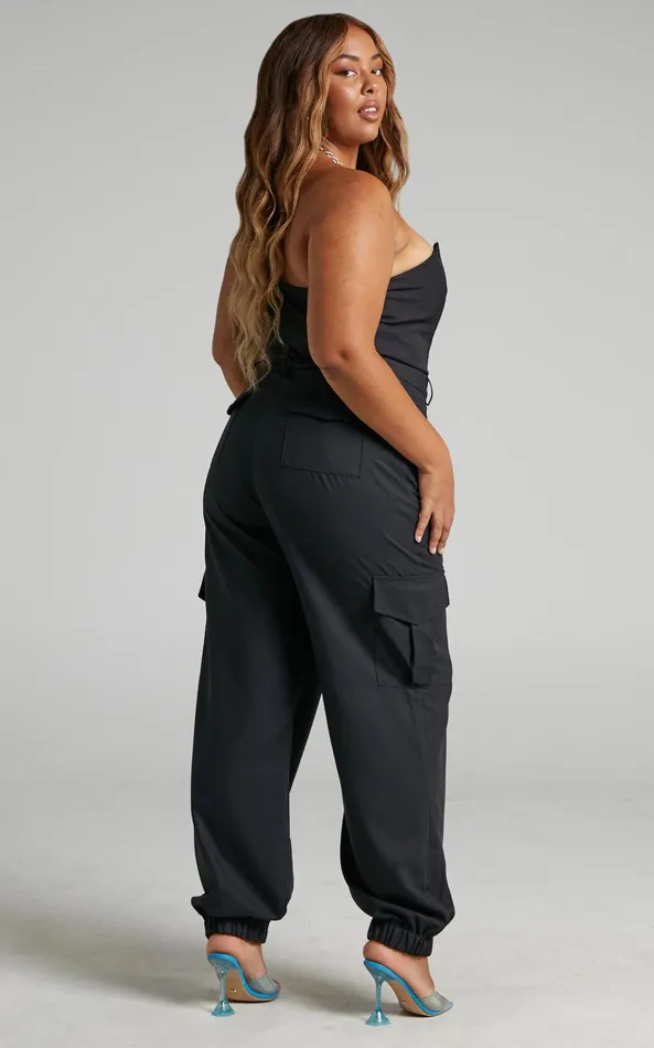 Showpo Xyriel 8211 High Waisted Utility Style Cargo Pants In Black Women Pants