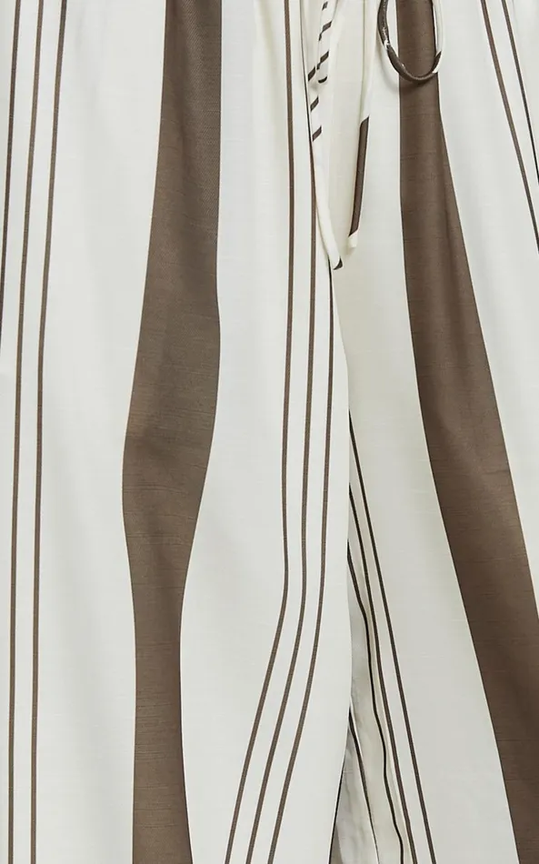 Showpo Zahara Pants 8211 High Waisted Relaxed Wide Leg Pants In Choc Stripe Women Pants