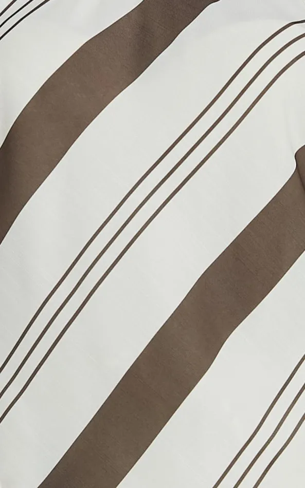 Showpo Zahara Top 8211 Diamond Halter Neck Top In Choc Stripe Women Tops