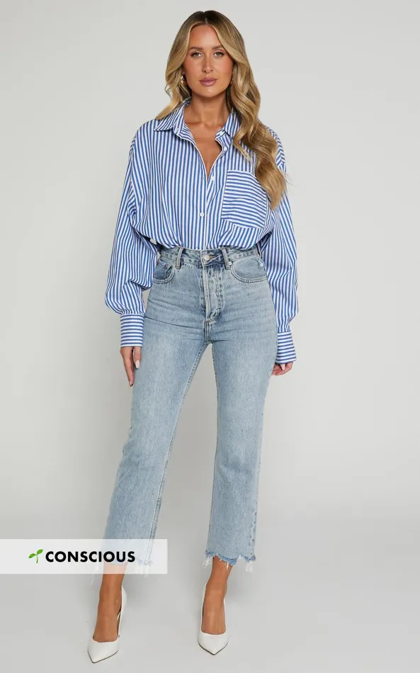 Showpo Zelrio Jeans 8211 High Waisted Recycled Cotton Cropped Denim Jeans In Mid Blue Wash Women Shop Conscious Showpo Zelrio Jeans 8211 High Waisted Recycled Cotton Cropped Denim Jeans In Mid Blue Wash Women Shop Conscious