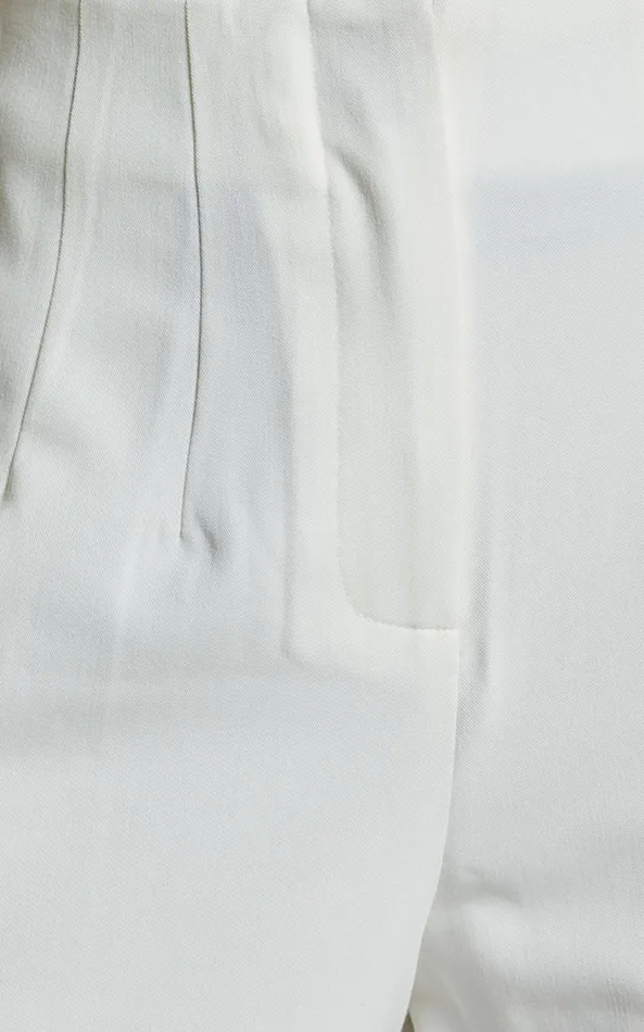 Showpo Zoella Pants 8211 High Waisted Pleated Drill Pants In Ivory Women Pants
