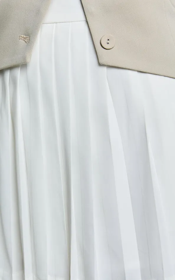 Showpo Zoey Skirt 8211 Mini Pleated Skirt In White Women Skirts