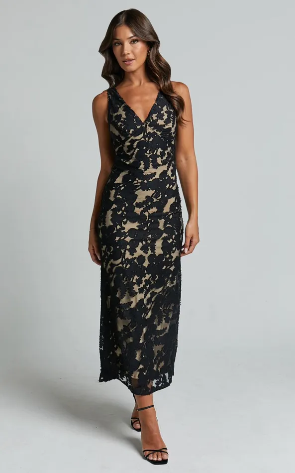 Showpo Zymae Midi Dress 8211 Deep V Neck Lace Slip Dress In Black Women Dresses Showpo Zymae Midi Dress 8211 Deep V Neck Lace Slip Dress In Black Women Dresses