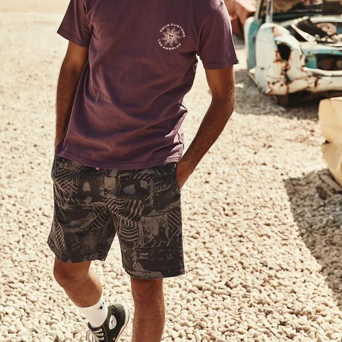 Stackwaddy Beach Short 8211 Plum Grey Men Deus Ex Machina Shorts Stackwaddy Beach Short 8211 Plum Grey Men Deus Ex Machina Shorts