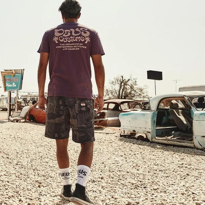 Stackwaddy Beach Short 8211 Plum Grey Men Deus Ex Machina Shorts Stackwaddy Beach Short 8211 Plum Grey Men Deus Ex Machina Shorts