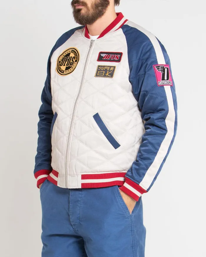 Supporters Jacket 8211 WhiteBlue Men Deus Ex Machina Jackets