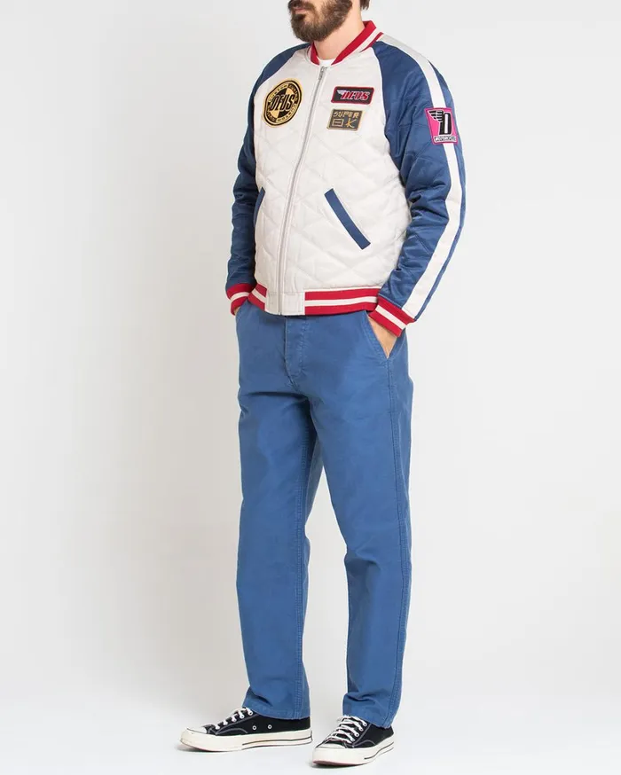 Supporters Jacket 8211 WhiteBlue Men Deus Ex Machina Jackets Supporters Jacket 8211 WhiteBlue Men Deus Ex Machina Jackets