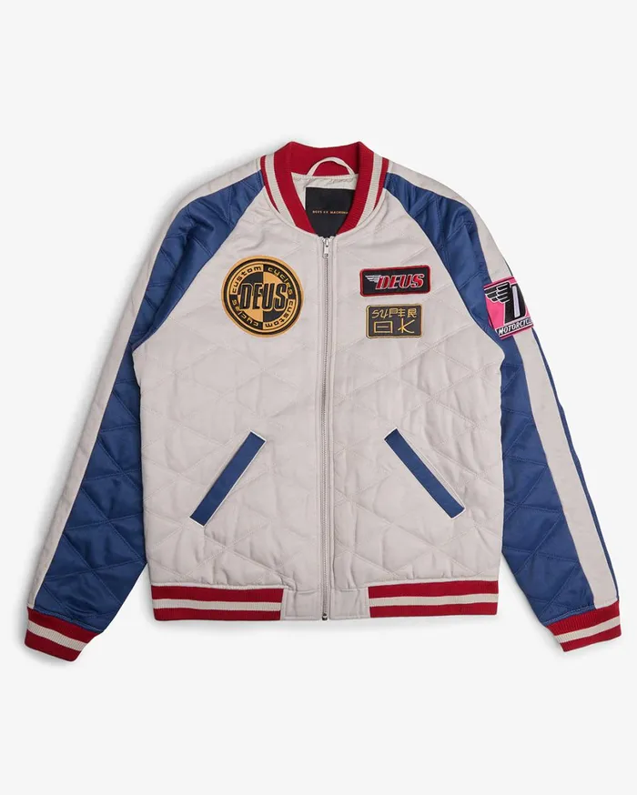 Supporters Jacket 8211 WhiteBlue Men Deus Ex Machina Jackets Supporters Jacket 8211 WhiteBlue Men Deus Ex Machina Jackets
