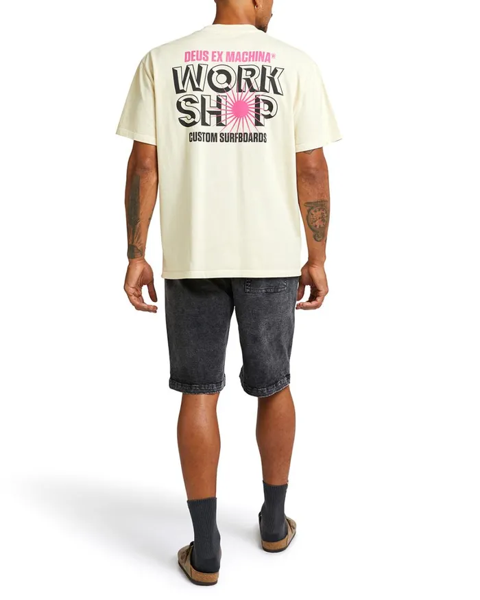 Surf Shop Tee 8211 Dirty White Men Deus Ex Machina Tees Surf Shop Tee 8211 Dirty White Men Deus Ex Machina Tees
