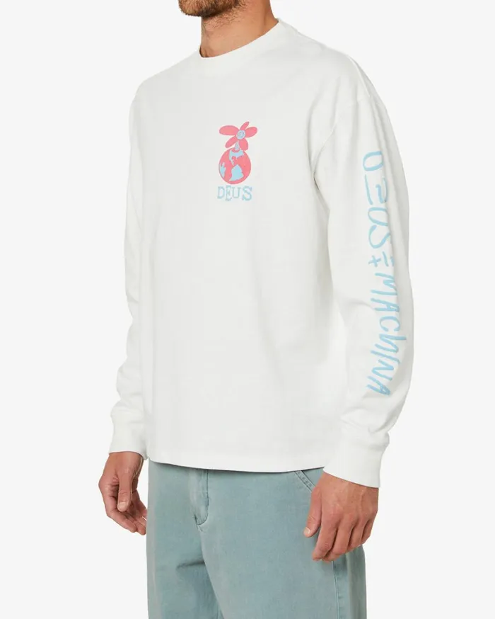 Thump Long Sleeve Tee 8211 Vintage White Men Deus Ex Machina Tees Thump Long Sleeve Tee 8211 Vintage White Men Deus Ex Machina Tees