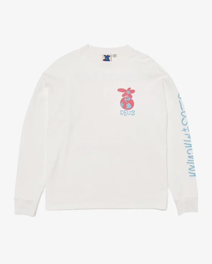 Thump Long Sleeve Tee 8211 Vintage White Men Deus Ex Machina Tees Thump Long Sleeve Tee 8211 Vintage White Men Deus Ex Machina Tees