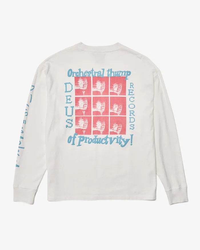 Thump Long Sleeve Tee 8211 Vintage White Men Deus Ex Machina Tees Thump Long Sleeve Tee 8211 Vintage White Men Deus Ex Machina Tees
