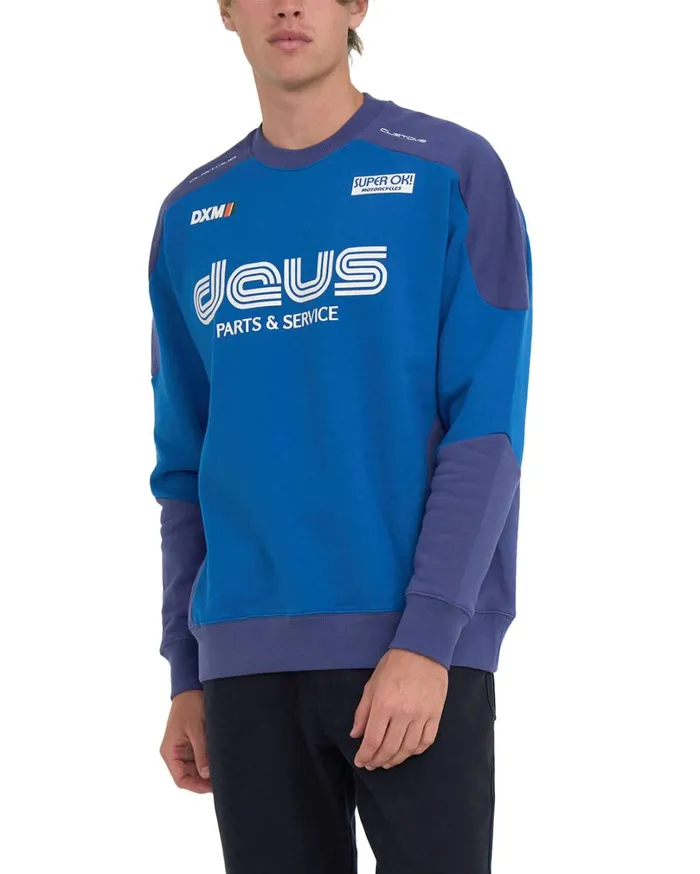Touring Crew 8211 Classic Blue Men Deus Ex Machina Hoodies and Sweaters