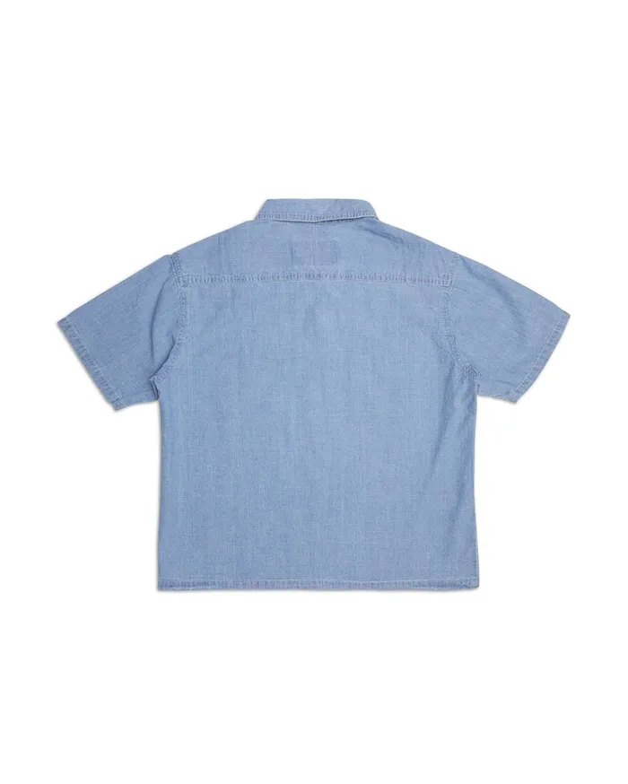 Union Cropped Shirt 8211 Blue Chambray Women Deus Ex Machina Shirts Union Cropped Shirt 8211 Blue Chambray Women Deus Ex Machina Shirts