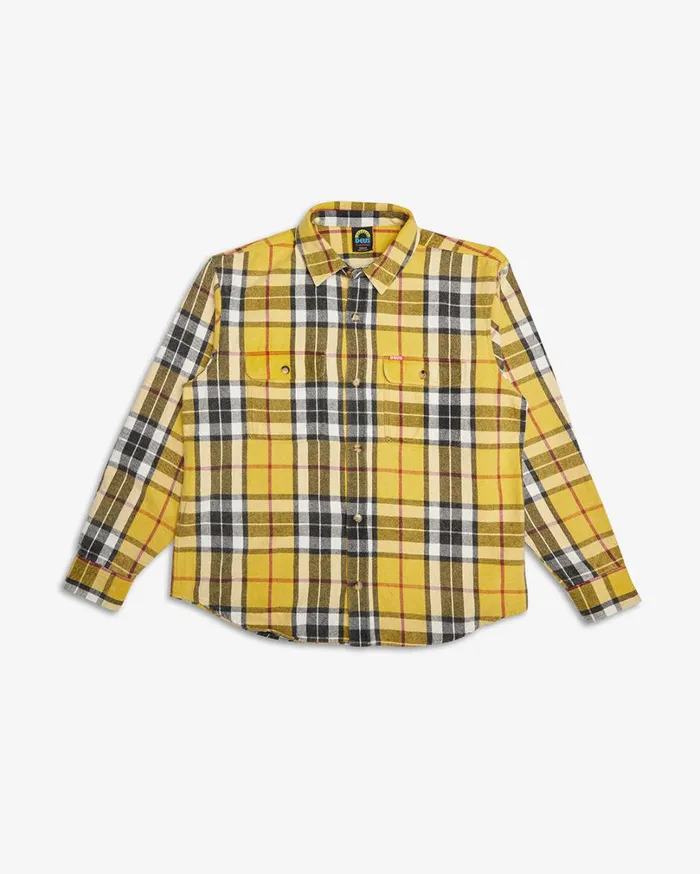 Vacay Check Shirt 8211 Lemon MenWomen Deus Ex Machina Shirts Vacay Check Shirt 8211 Lemon MenWomen Deus Ex Machina Shirts
