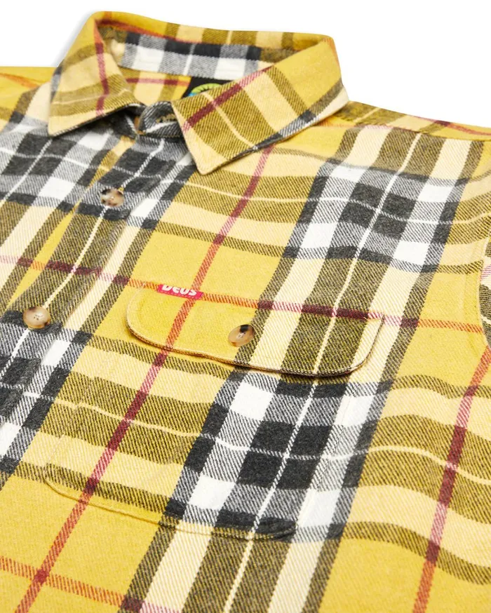 Vacay Check Shirt 8211 Lemon MenWomen Deus Ex Machina Shirts Vacay Check Shirt 8211 Lemon MenWomen Deus Ex Machina Shirts