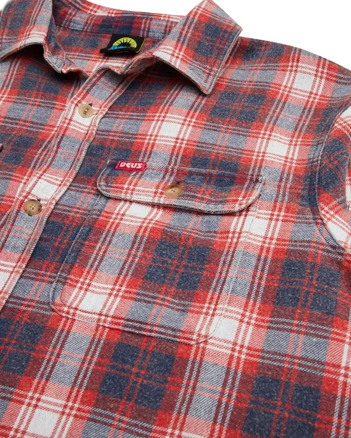 Vacay Check Shirt 8211 Red Check Men Deus Ex Machina Shirts Vacay Check Shirt 8211 Red Check Men Deus Ex Machina Shirts