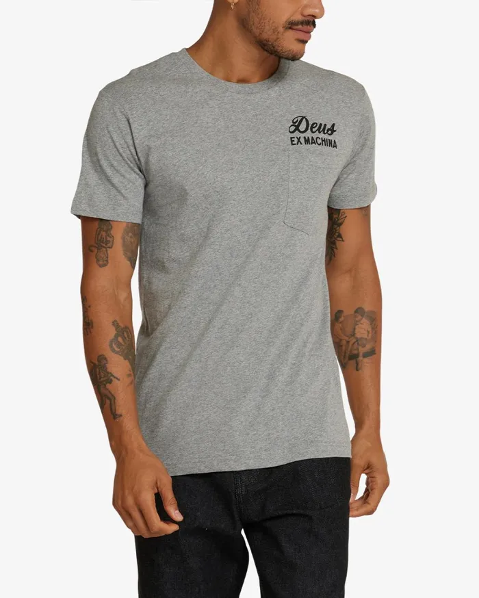 Venice Address Pocket Tee 8211 Grey Marle Men Deus Ex Machina Tees
