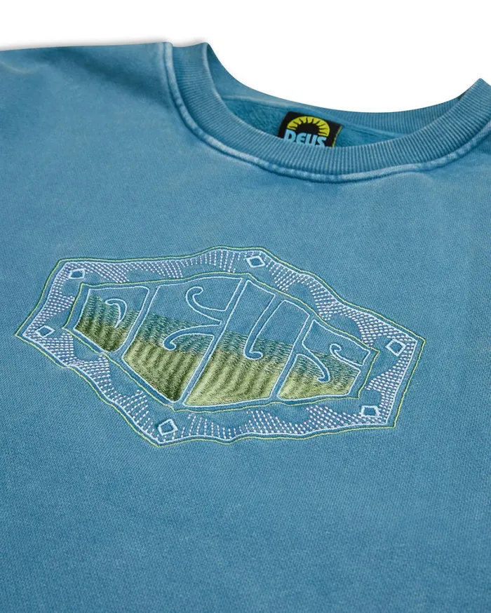 Wavepool Acid Crew 8211 Maui Blue Men Deus Ex Machina Hoodies and Sweaters Wavepool Acid Crew 8211 Maui Blue Men Deus Ex Machina Hoodies and Sweaters