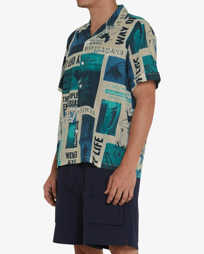 Way Off Shirt 8211 Lagoon Men Deus Ex Machina Shirts Way Off Shirt 8211 Lagoon Men Deus Ex Machina Shirts