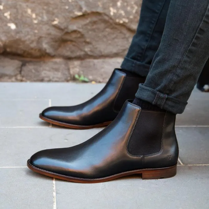 Windsor Smith Boots Men DANIELE BLACKNATURAL SOLE BOOTS