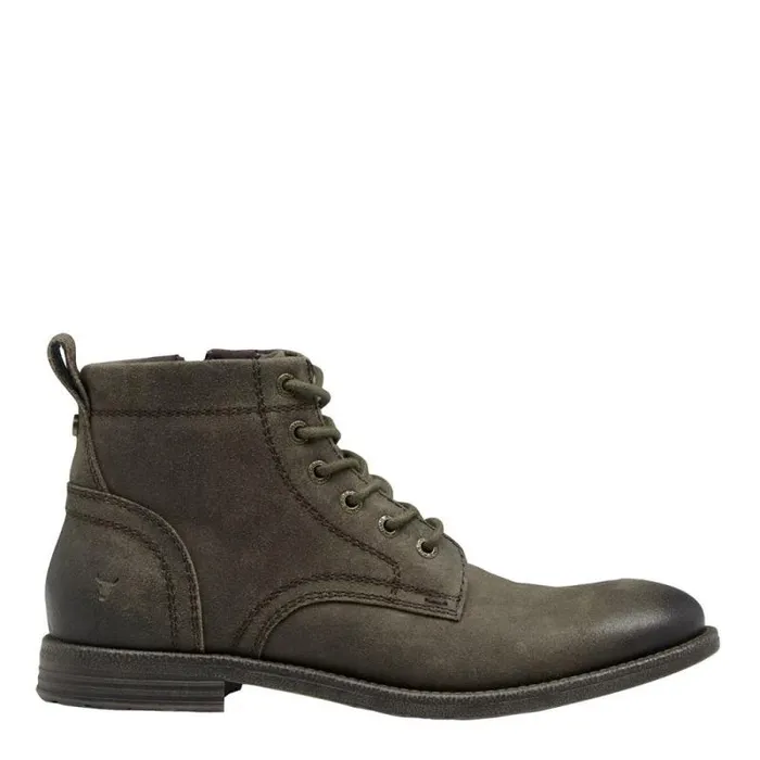 Windsor Smith Boots Men SEBASTIAN TAUPE OIL SUEDE LEATHER BOOTS
