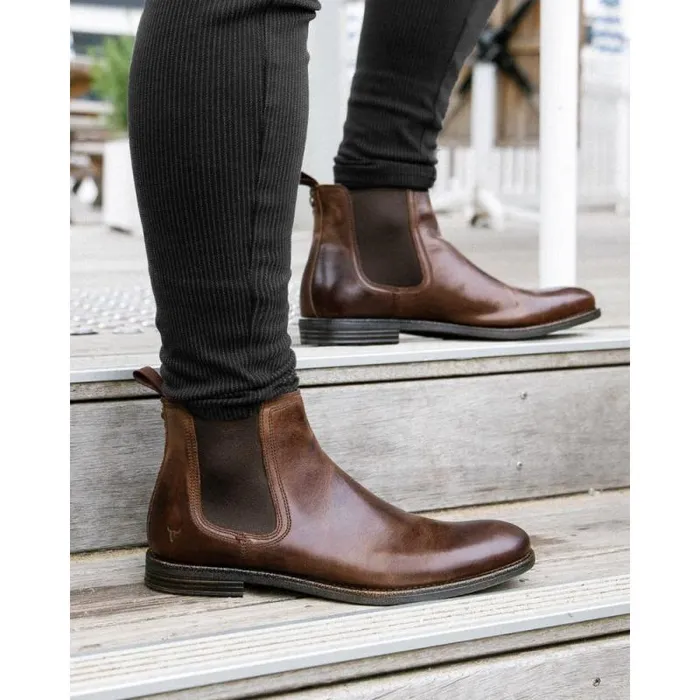 Windsor Smith Boots Men SERGIO DARK BROWN LEATHER BOOTS Windsor Smith Boots Men SERGIO DARK BROWN LEATHER BOOTS