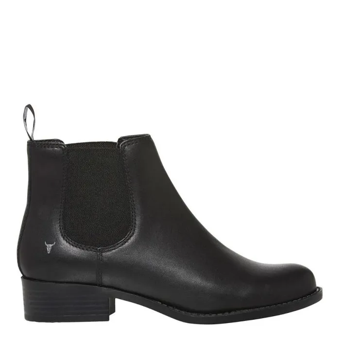 Windsor Smith Boots Women AMELIA BLACK LEATHER BOOTS