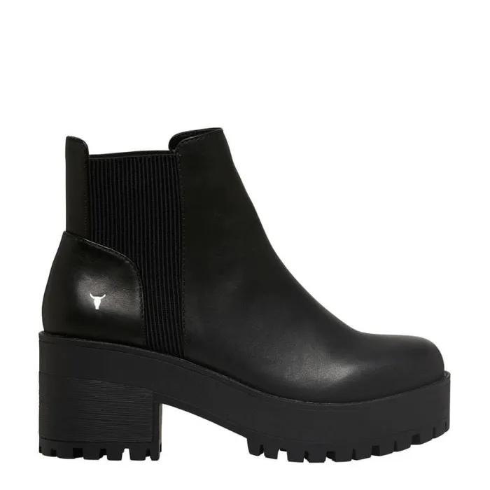 Windsor Smith Boots Women ICON BLACK PLATFORM BOOTS