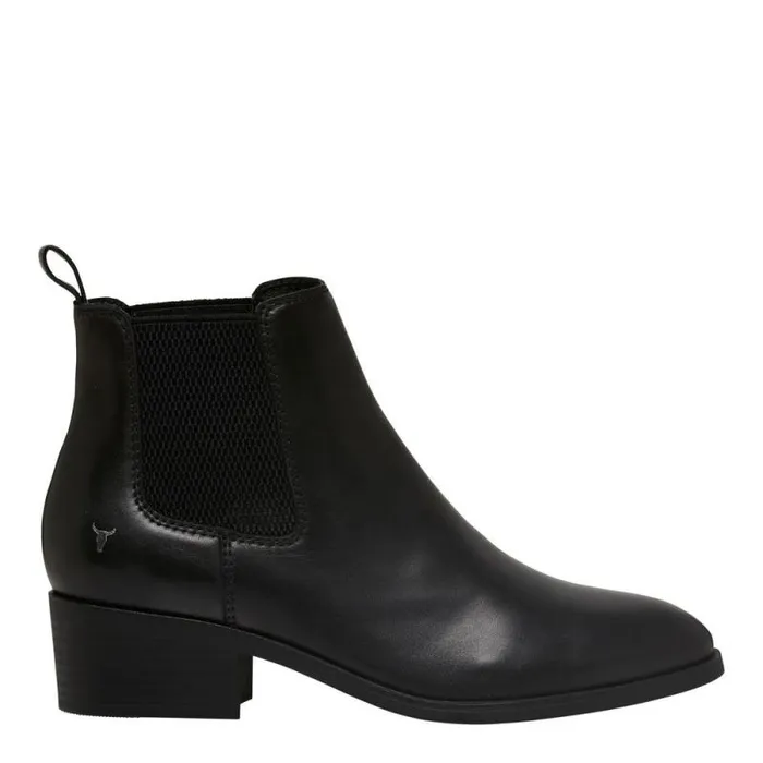 Windsor Smith Boots Women RAVEE BLACK LEATHER BOOTS