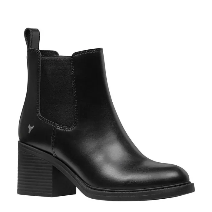 Windsor Smith Boots Women VARSITY BLACK LEATHER BOOTS Windsor Smith Boots Women VARSITY BLACK LEATHER BOOTS