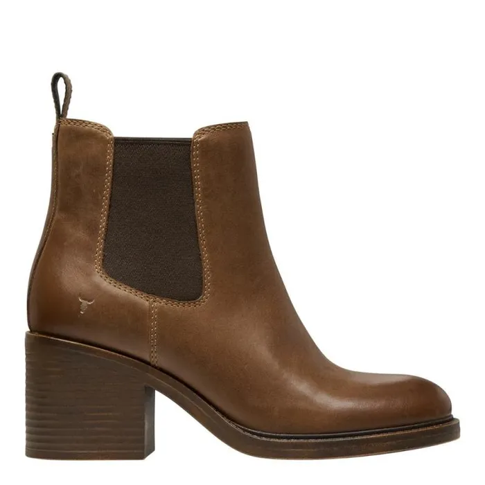 Windsor Smith Boots Women VARSITY TAN LEATHER BOOTS