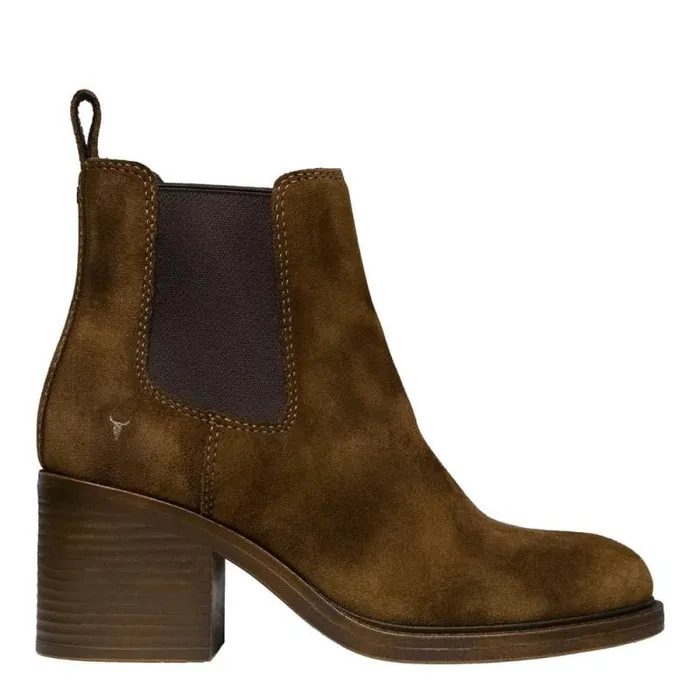 Windsor Smith Boots Women VARSITY TAN SUEDE BOOTS