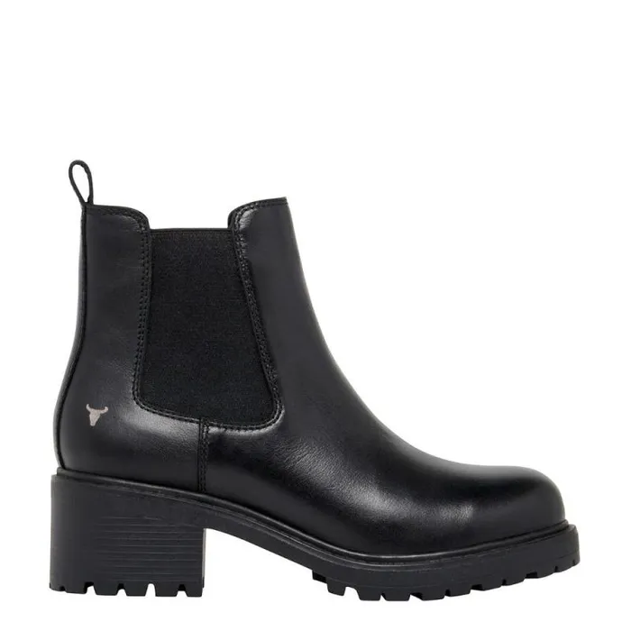 Windsor Smith Boots Women WISDOM BLACK LEATHER BOOTS