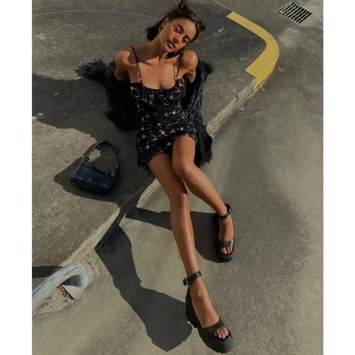 Windsor Smith Platforms Women FLAWS BLACK PLATFORM HEELS Windsor Smith Platforms Women FLAWS BLACK PLATFORM HEELS